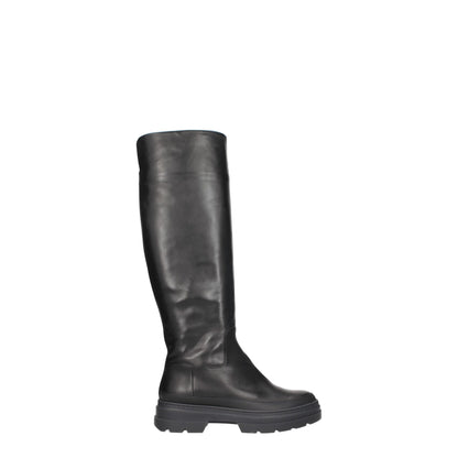 Max Mara Black Leather Over The Knee
