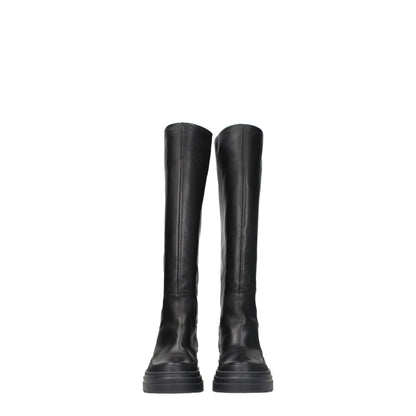 Max Mara Black Leather Over The Knee