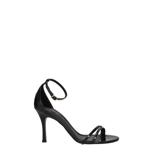 Furla Sandalen aus schwarzem Leder mit Stilettoabsatz