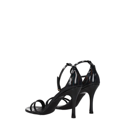 Furla Sandalen aus schwarzem Leder mit Stilettoabsatz