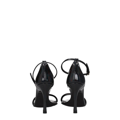 Furla Sandalen aus schwarzem Leder mit Stilettoabsatz