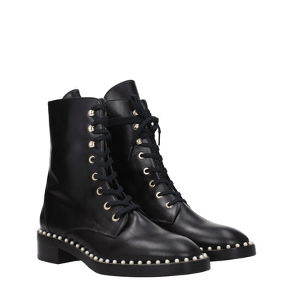 Stuart Weitzman Black Leather Ankle Boots