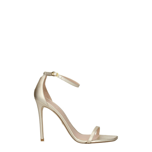 Stuart Weitzman – Goldene Ledersandalen mit Stilettoabsatz