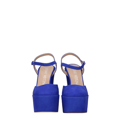 Stuart Weitzman - Plateformes en cuir bleu