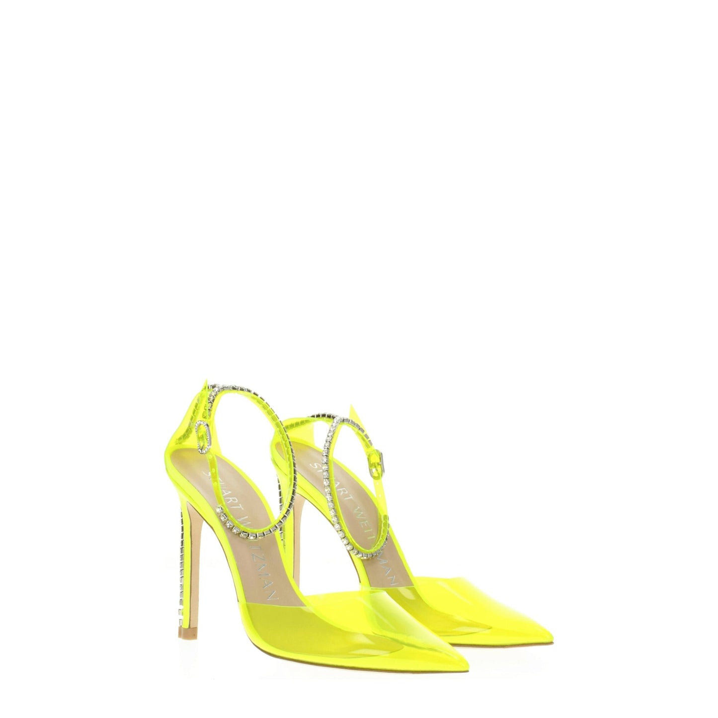 Stuart Weitzman Gelbe PVC-Sandalen mit Stilettoabsatz