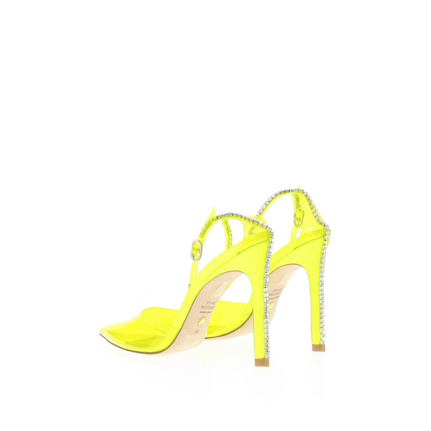 Stuart Weitzman Gelbe PVC-Sandalen mit Stilettoabsatz