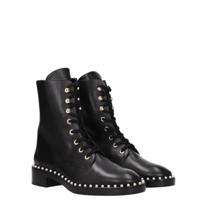 Stuart Weitzman Black Leather Ankle Boots