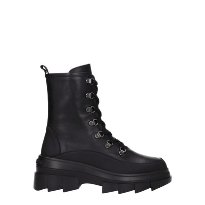 Stuart Weitzman Black Leather Ankle Boots