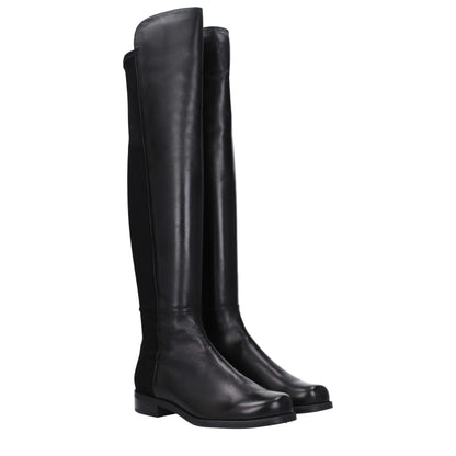 Stuart Weitzman Black Leather Over The Knee