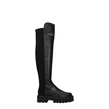 Stuart Weitzman Black Leather Over The Knee