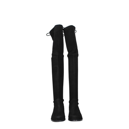 Stuart Weitzman Black Leather Over The Knee