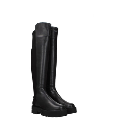 Stuart Weitzman Black Leather Over The Knee