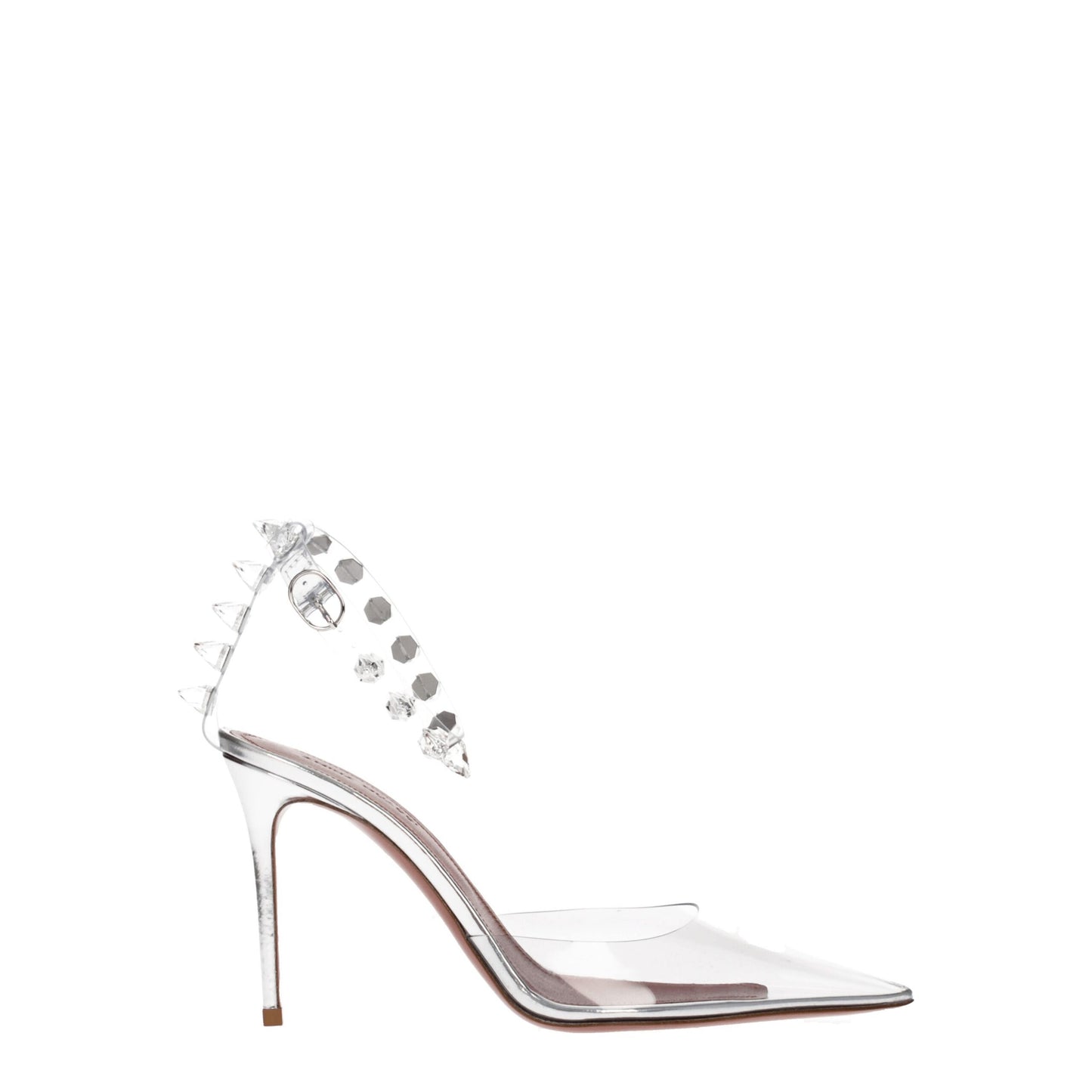 Amina Muaddi Transparente PVC-Pumps mit hohem Absatz