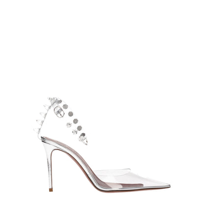 Amina Muaddi Transparente PVC-Pumps mit hohem Absatz