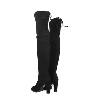 Stuart Weitzman Black Leather Over The Knee
