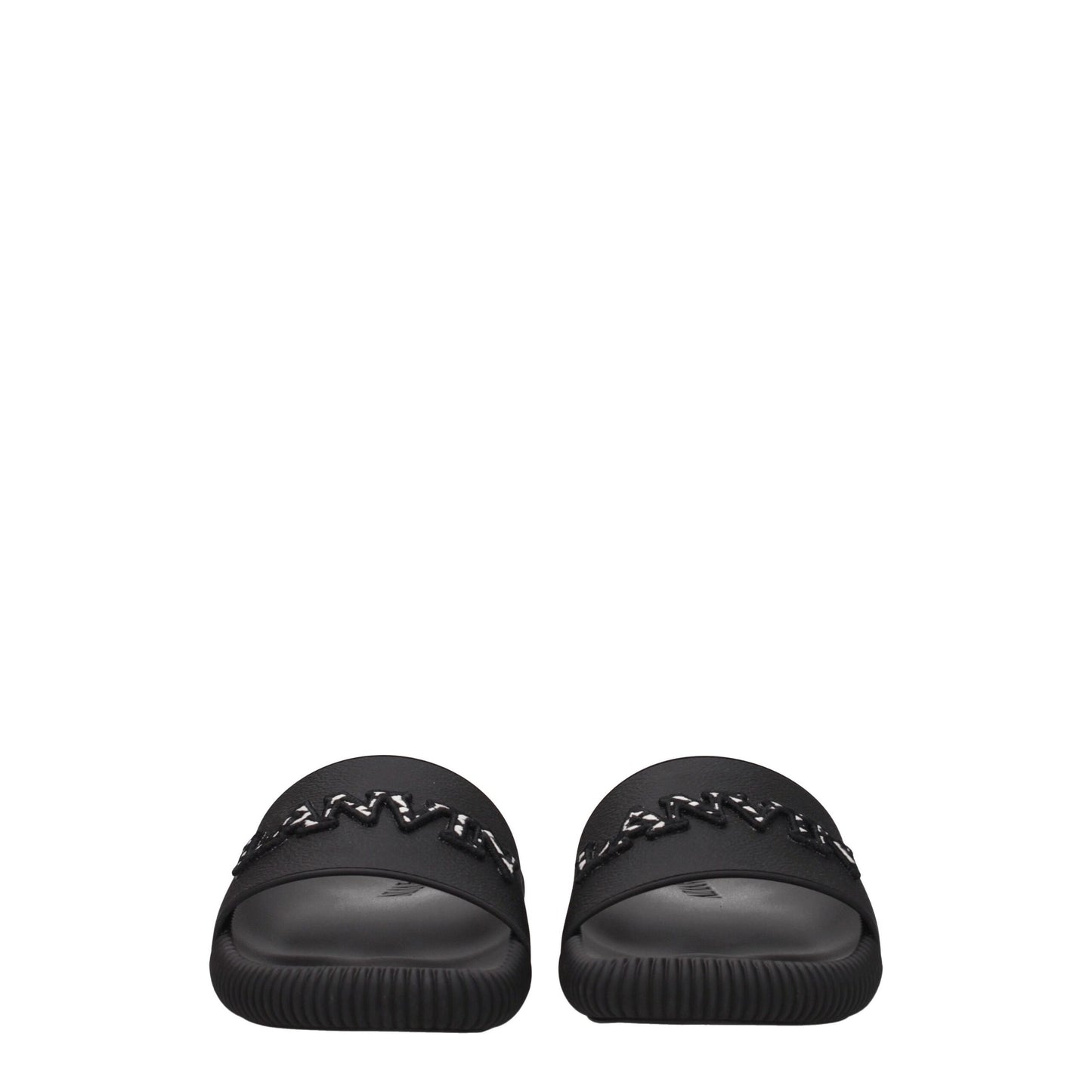 Sandales chaussons en coton noir Lanvin