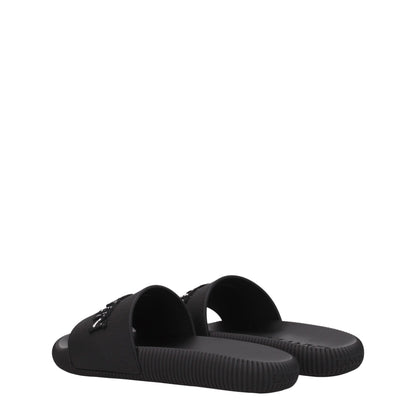 Sandales chaussons en coton noir Lanvin