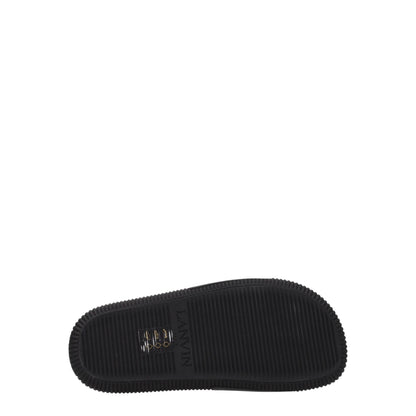 Sandales chaussons en coton noir Lanvin