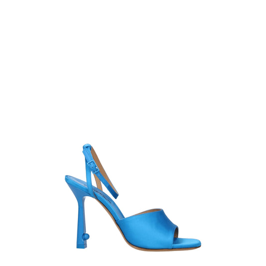 Off-White Blau Satin Stiletto Heels Sandalen