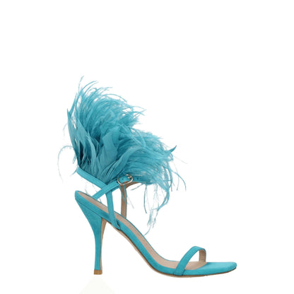 Stuart Weitzman Grüne Ledersandalen mit Stilettoabsatz