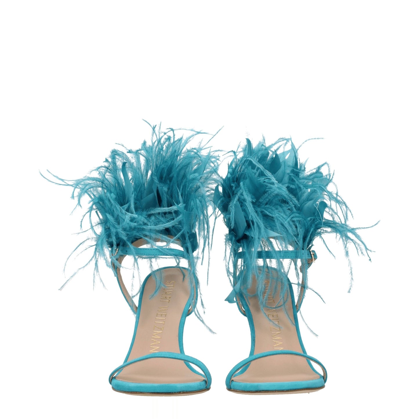Stuart Weitzman Grüne Ledersandalen mit Stilettoabsatz