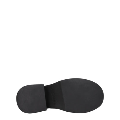 Ganni – Schwarze Leder-Slipper-Sandalen