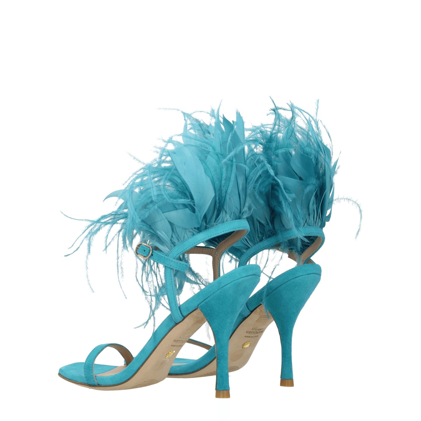 Stuart Weitzman Grüne Ledersandalen mit Stilettoabsatz