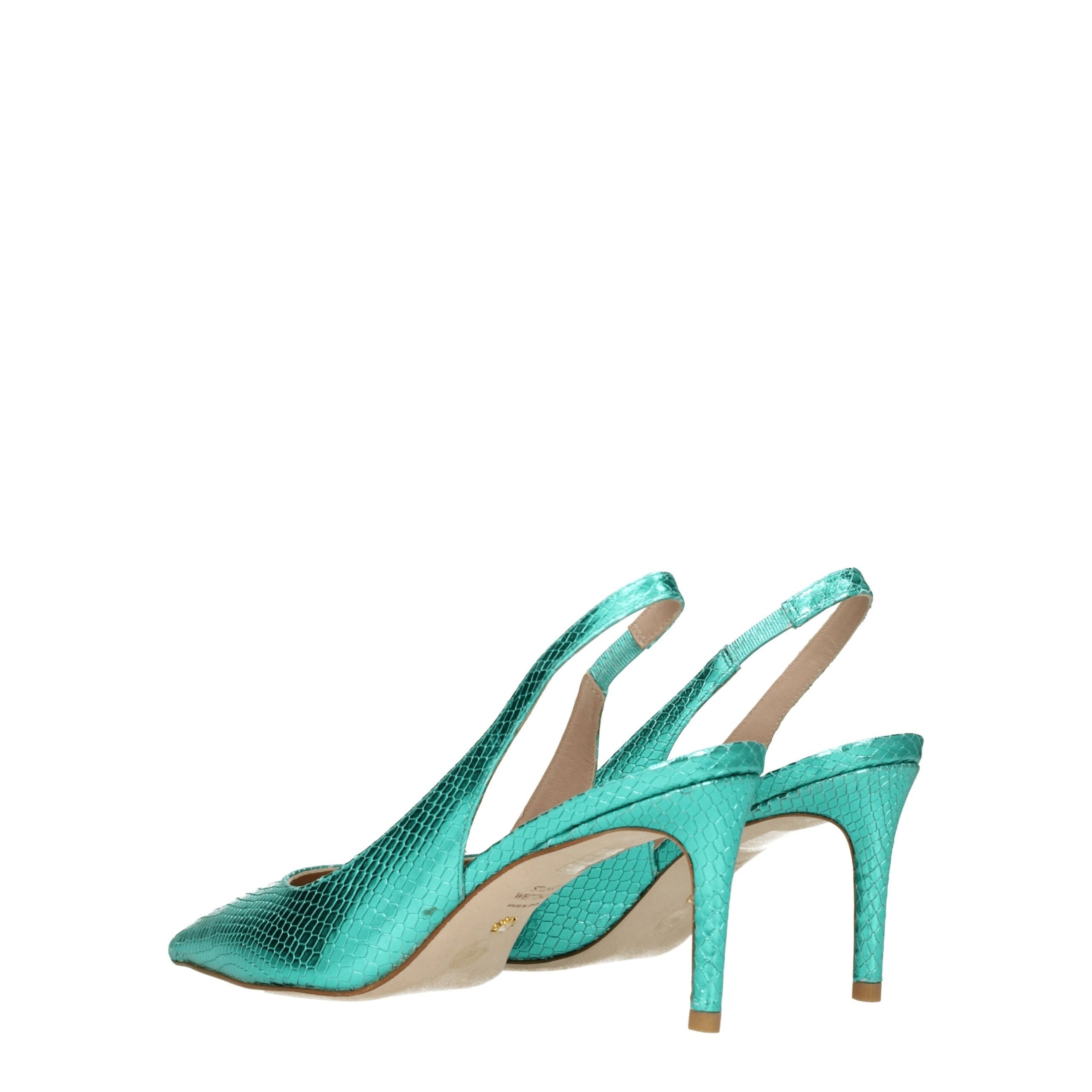 Escarpins à talons hauts en cuir vert Stuart Weitzman