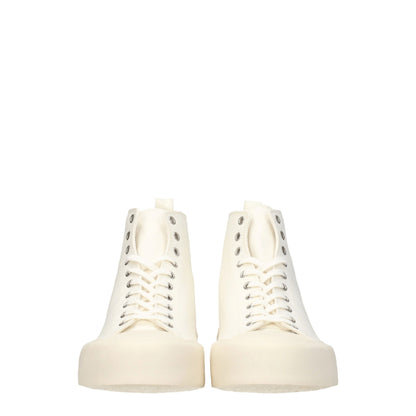 Baskets montantes en tissu beige Jil Sander