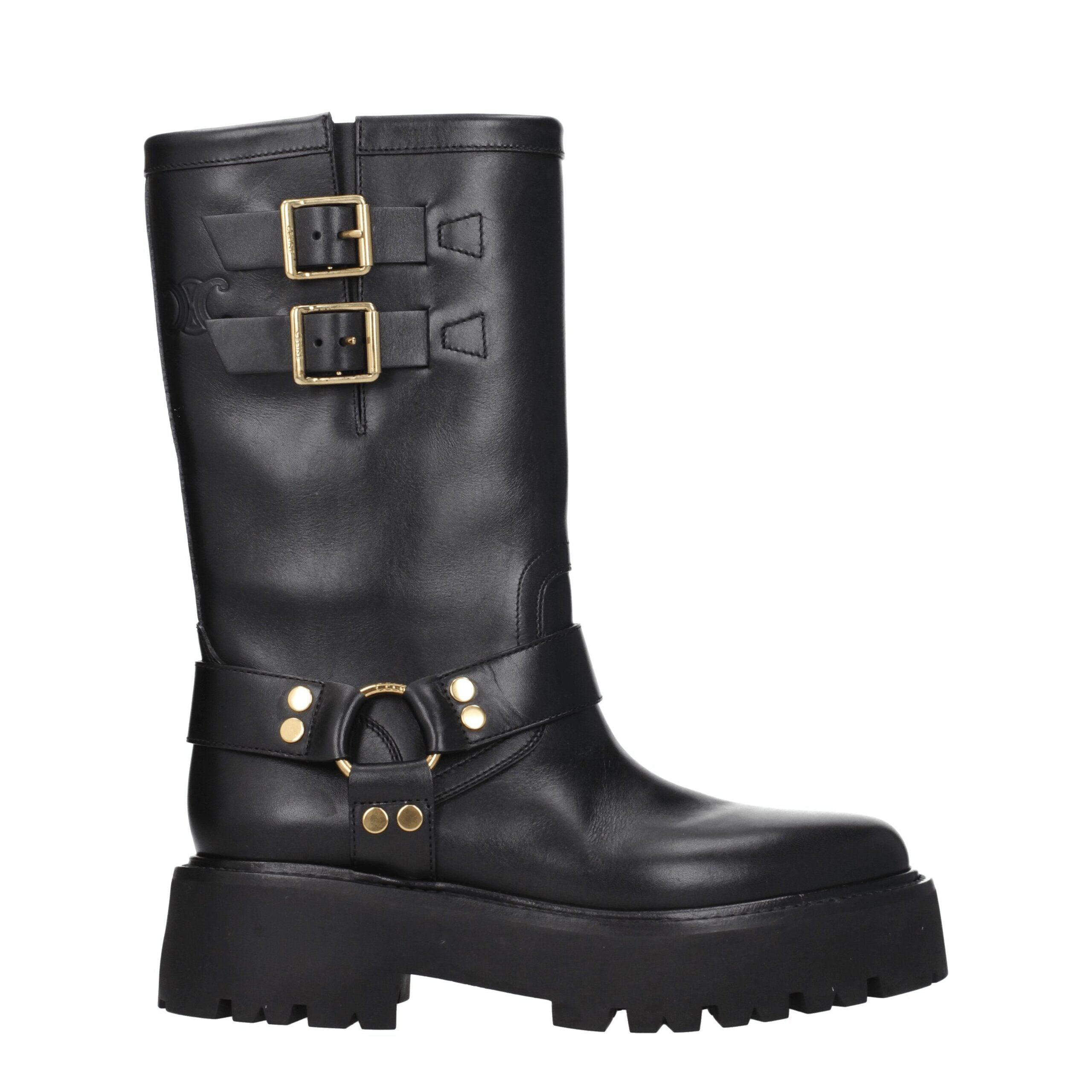Bottines en cuir doré Céline