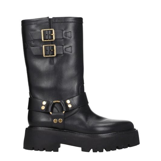 Celine Stiefeletten aus goldenem Leder