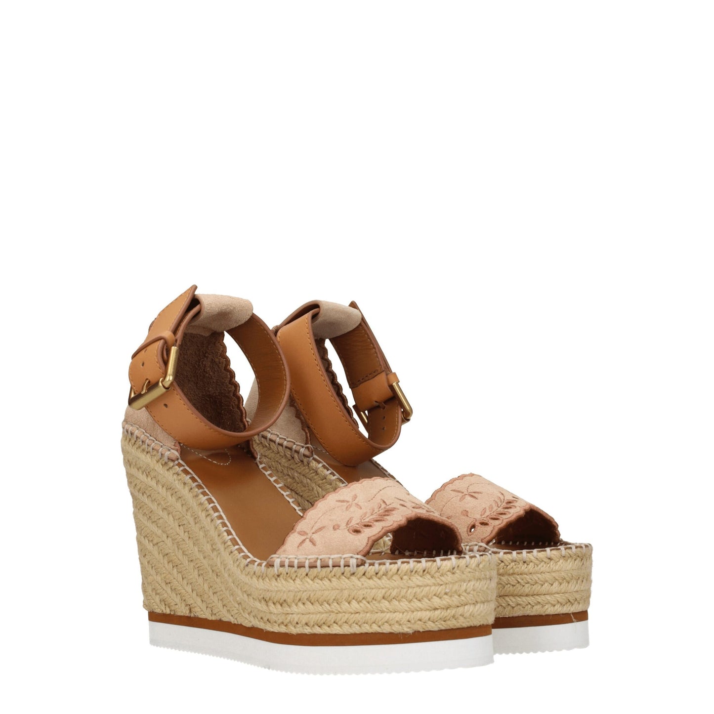 See By Chloé Beige Keilsandalen aus Leder