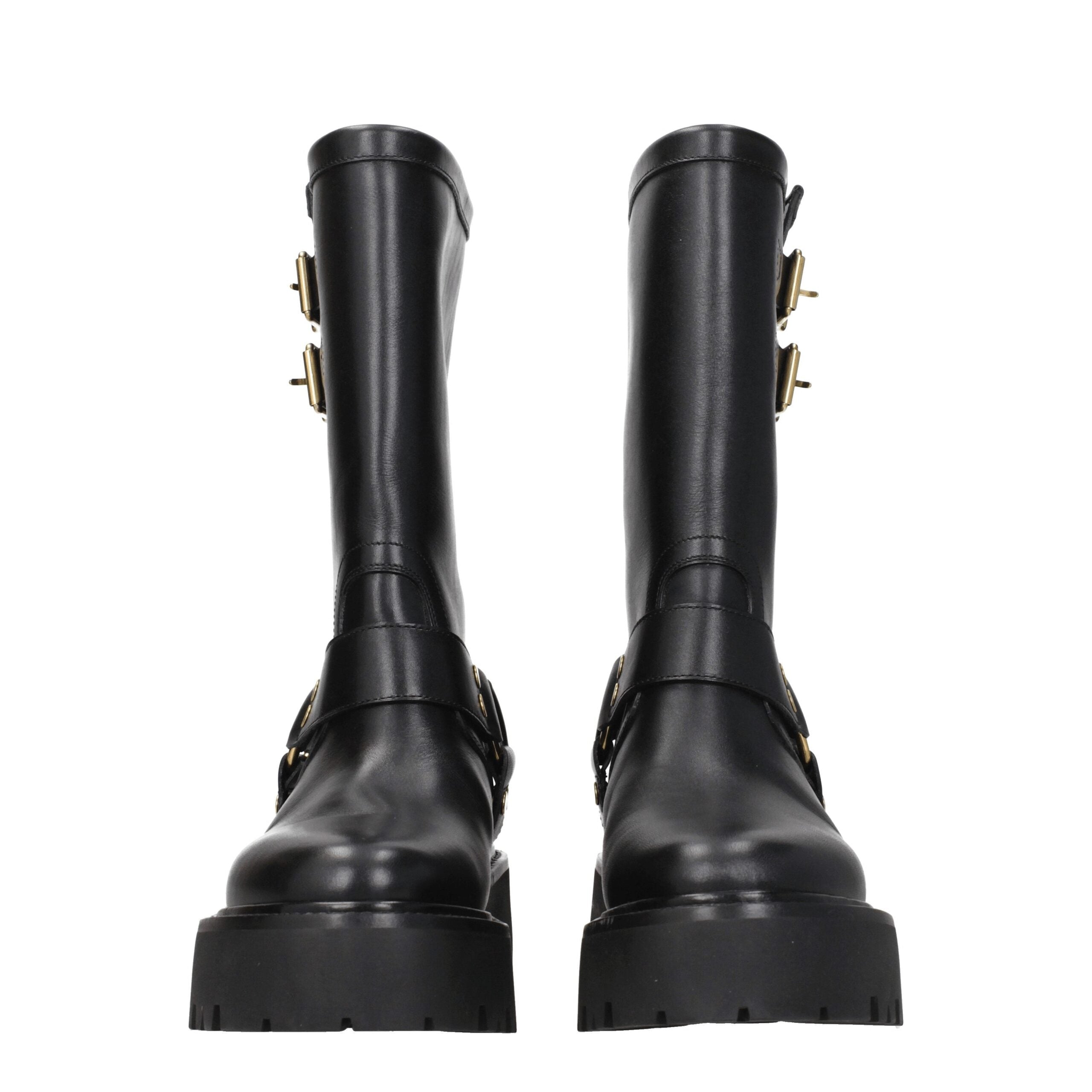 Bottines en cuir doré Céline
