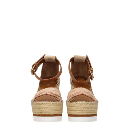 See By Chloé Beige Keilsandalen aus Leder