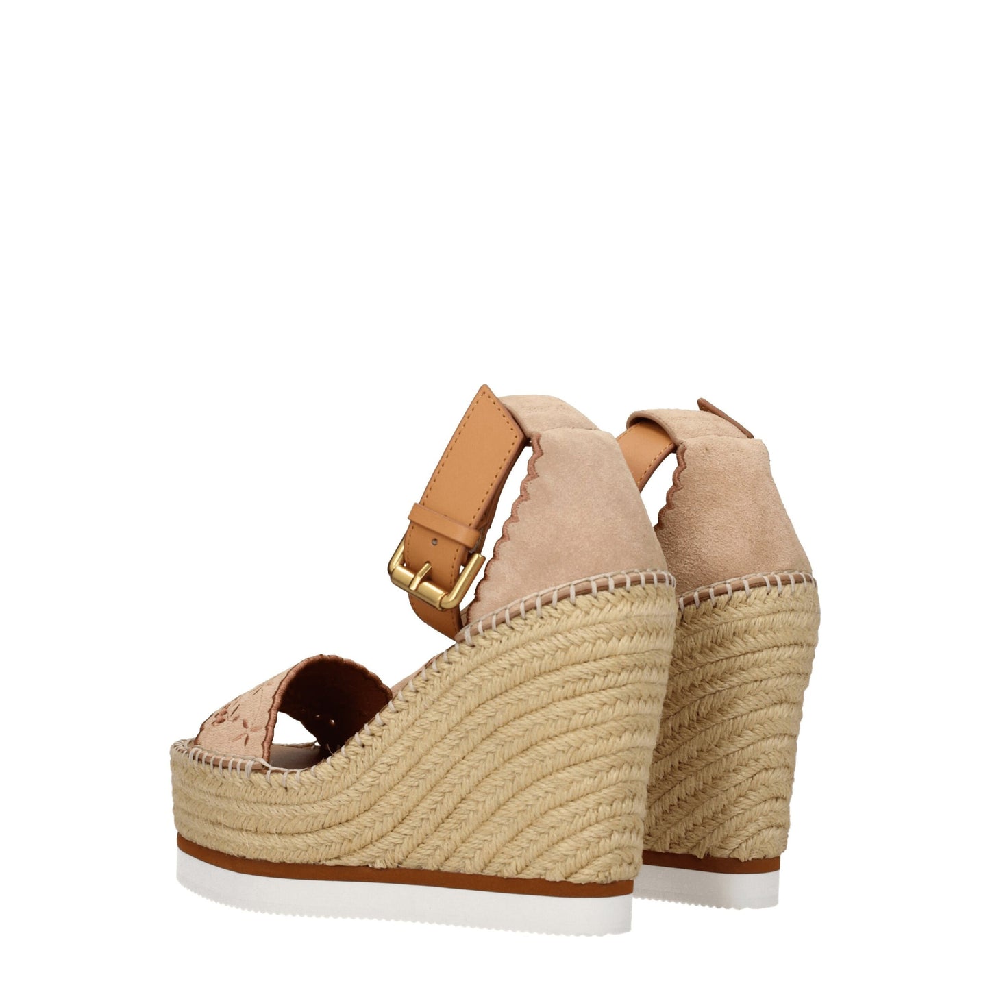See By Chloé Beige Keilsandalen aus Leder