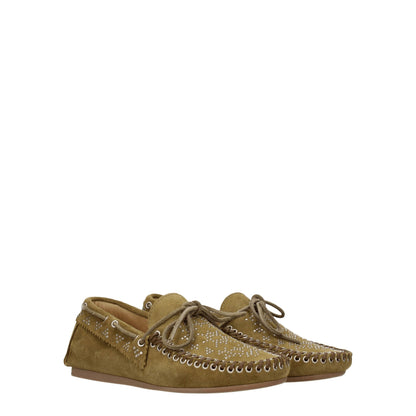 Mocassins à enfiler en cuir vert Isabel Marant