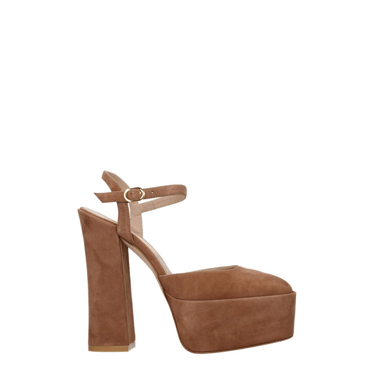 Stuart Weitzman - Plateformes en cuir beige