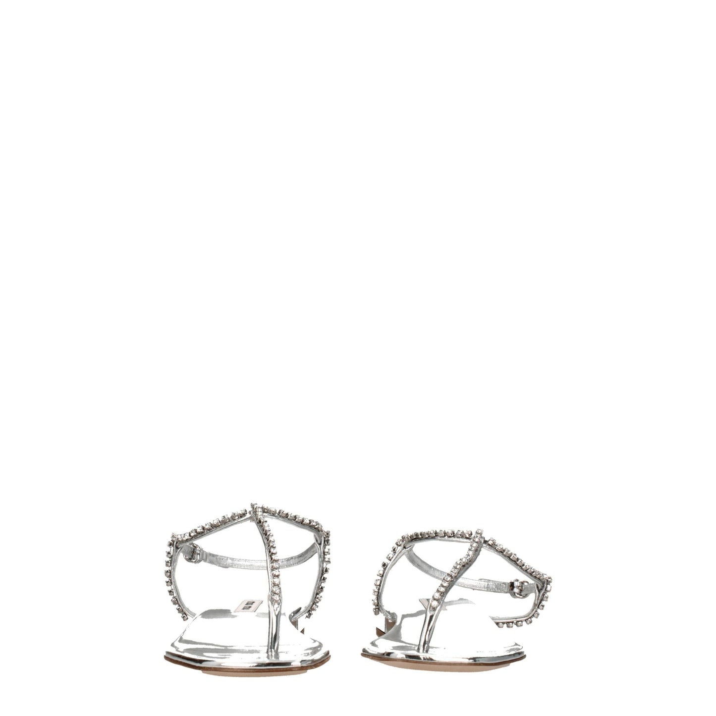 Miu Miu – Graue Flip-Flop-Sandalen aus Leder