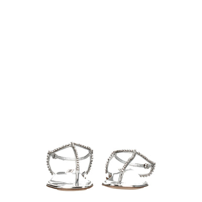 Miu Miu – Graue Flip-Flop-Sandalen aus Leder