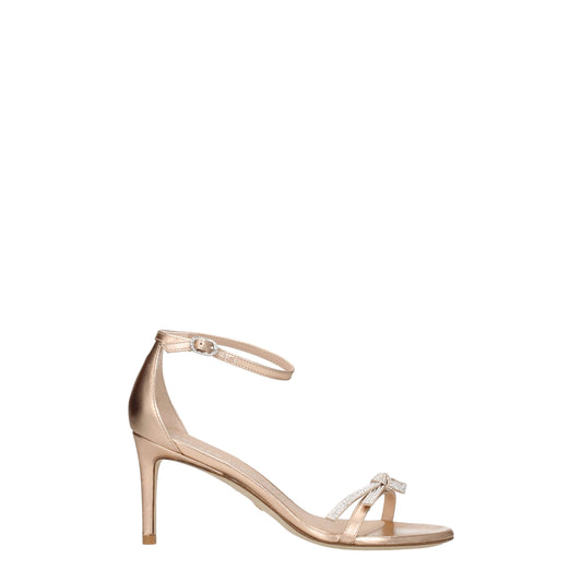 Stuart Weitzman – Rosa Ledersandalen mit Stilettoabsatz