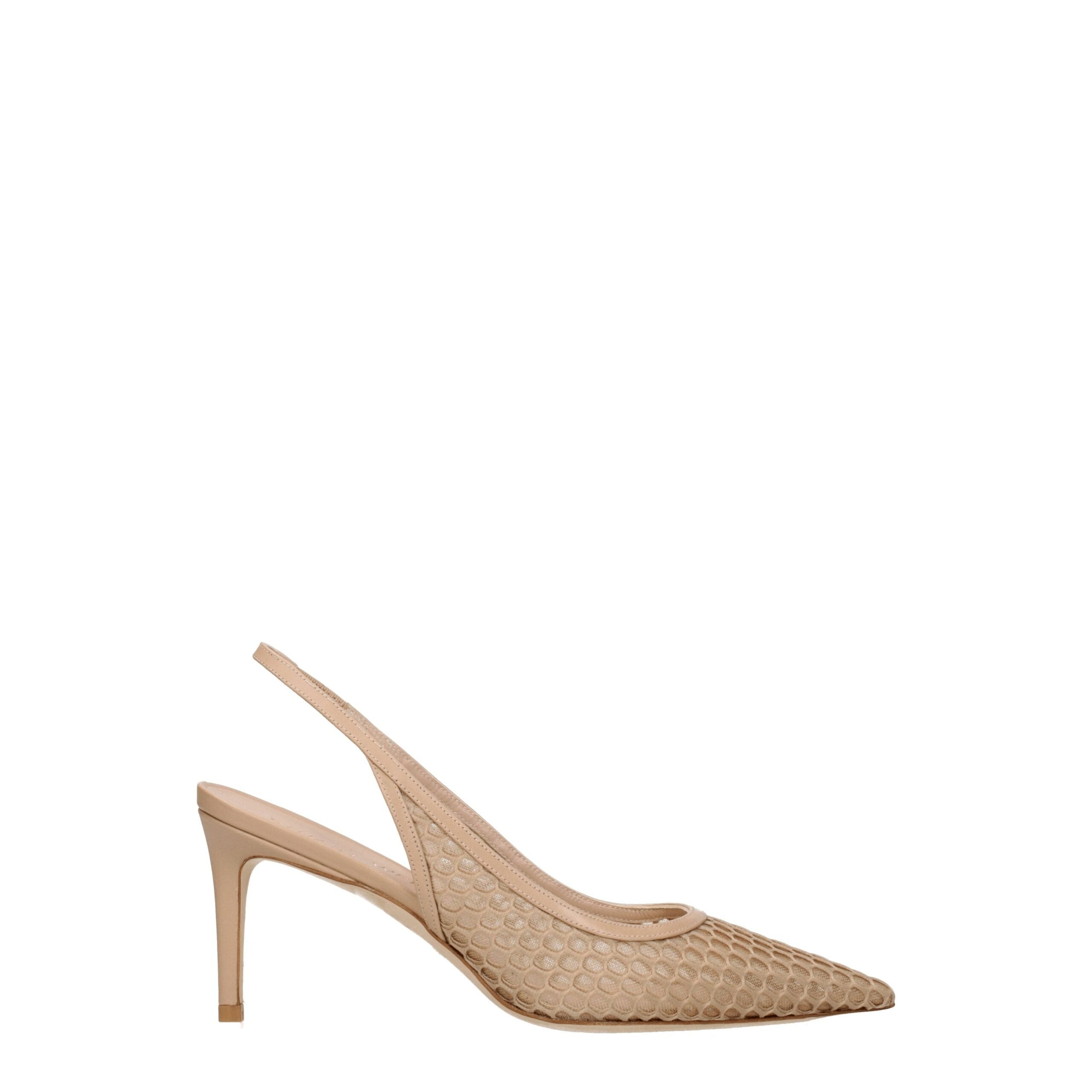 Escarpins à talons hauts en cuir beige Stuart Weitzman
