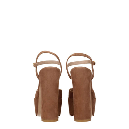 Stuart Weitzman - Plateformes en cuir beige