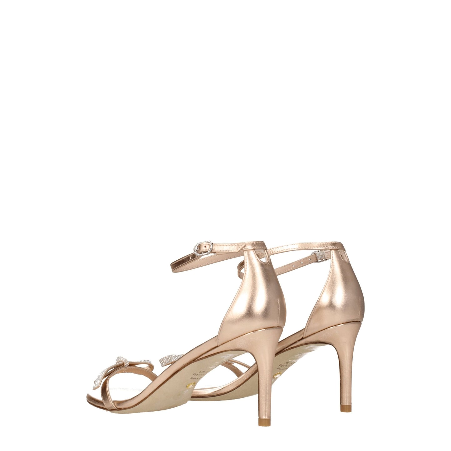 Stuart Weitzman – Rosa Ledersandalen mit Stilettoabsatz