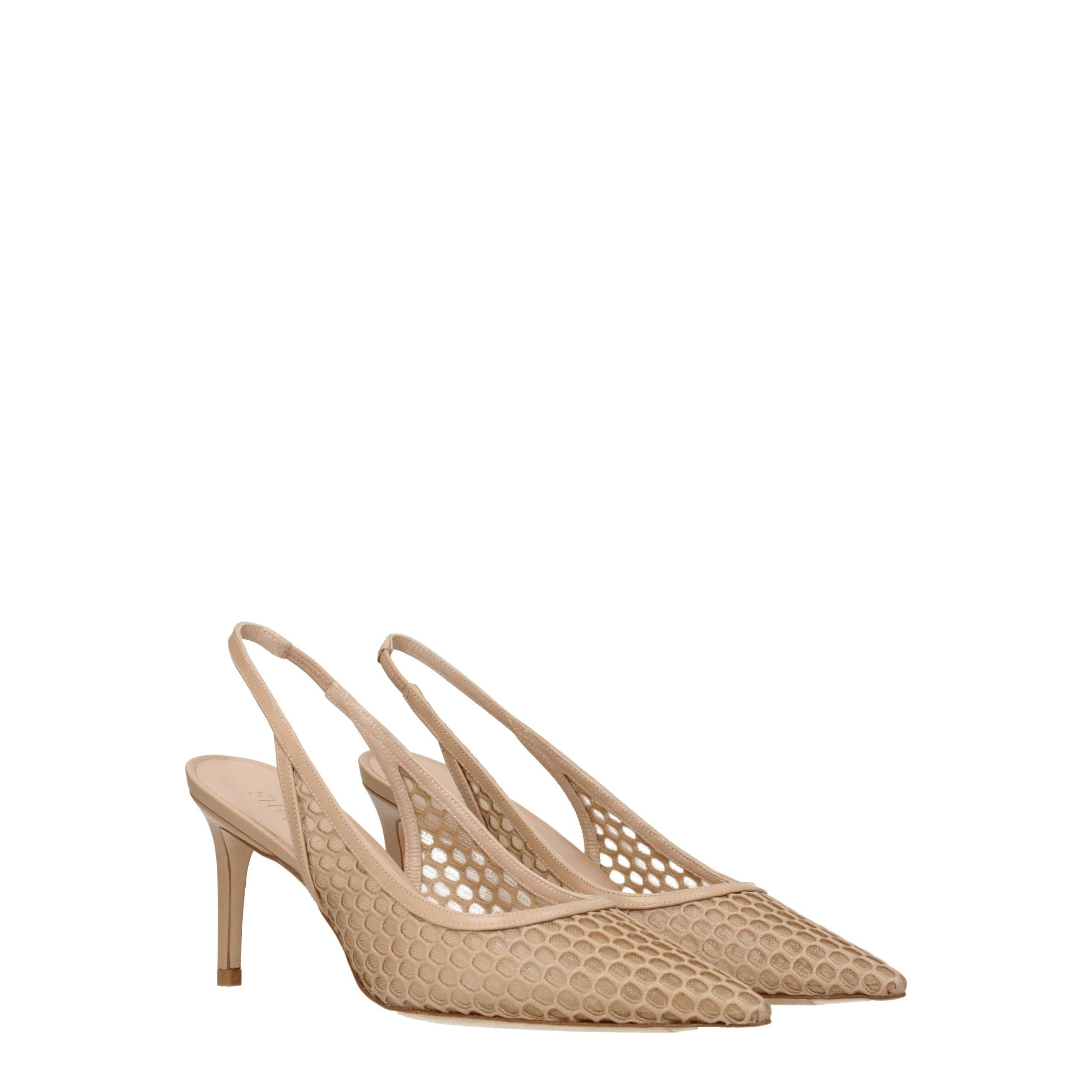 Escarpins à talons hauts en cuir beige Stuart Weitzman