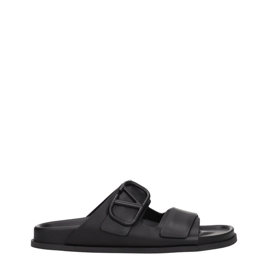 Valentino Garavani – Schwarze Slipper-Sandalen aus Leder