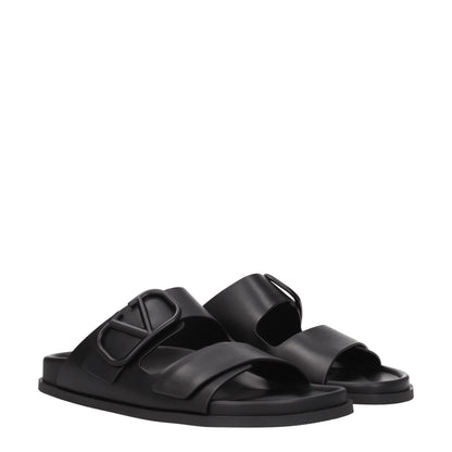 Valentino Garavani – Schwarze Slipper-Sandalen aus Leder