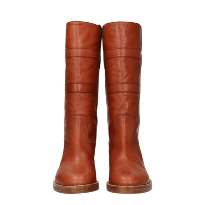 Celine Braune Lederstiefel