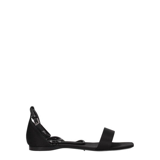 Max Mara – Flache Sandalen aus schwarzem Satin