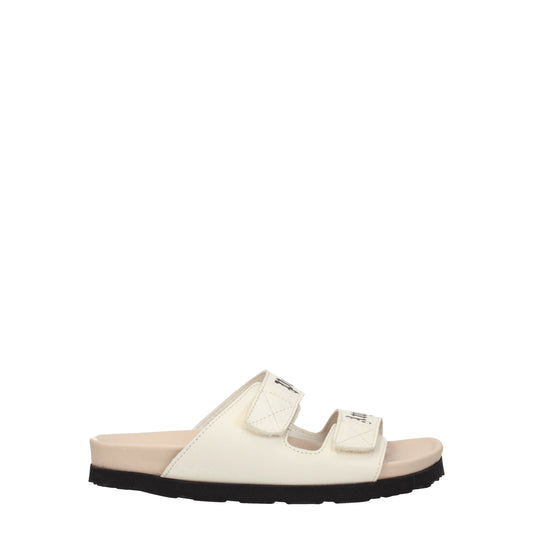 Sandales plates en cuir beige Palm Angels
