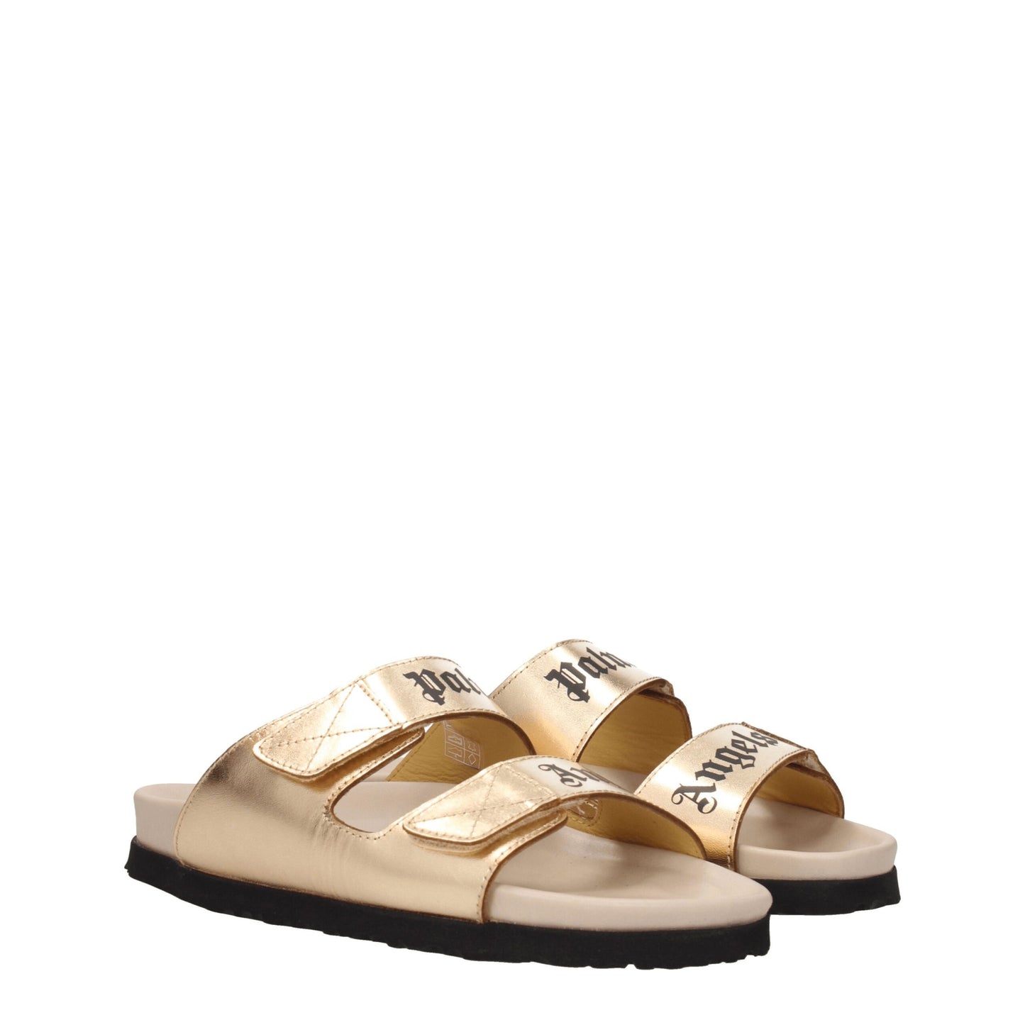Palm Angels – Hausschuhe aus goldenem Leder